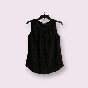 Allegra-K Beaded Black Women’s Tank Blouse Size S